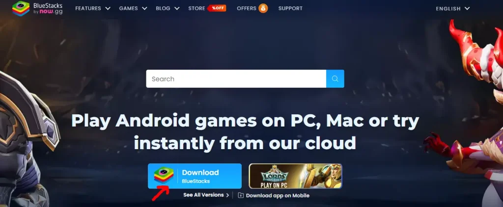 Install BlueStacks PC