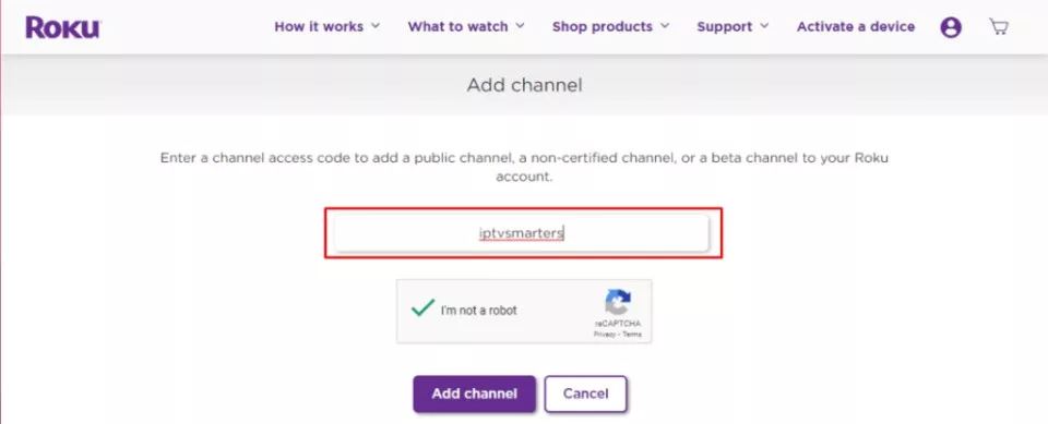 IPTV Smarters Roku Code