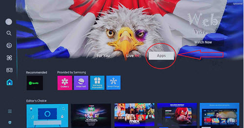 Samsung TV Apps Menu